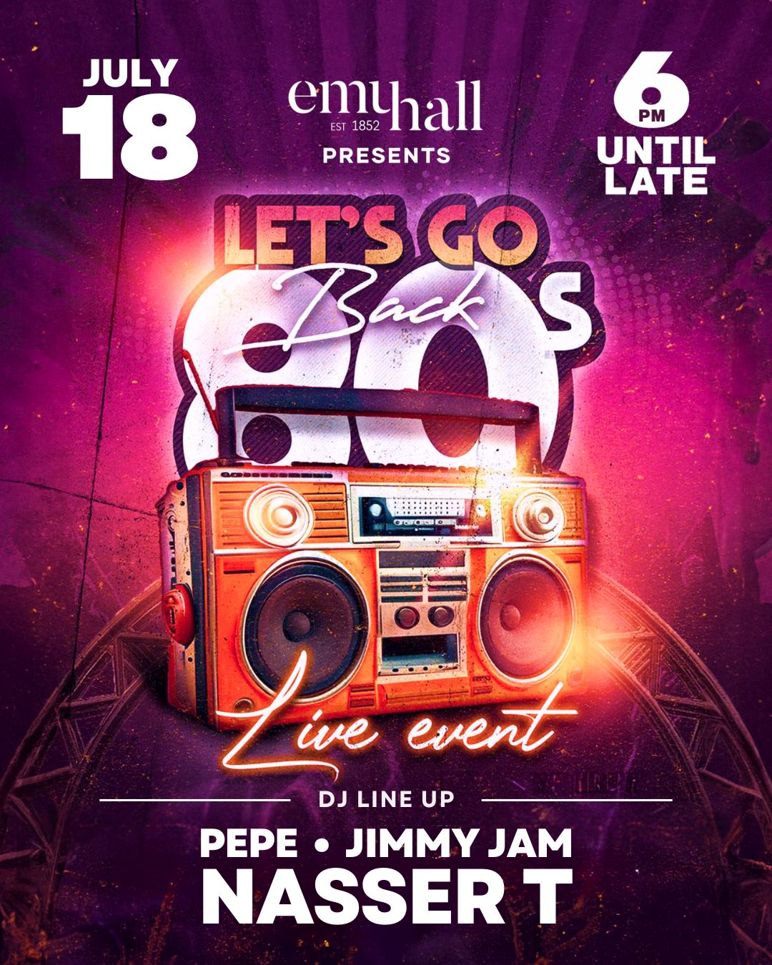 80's Night Event at Emu Hall